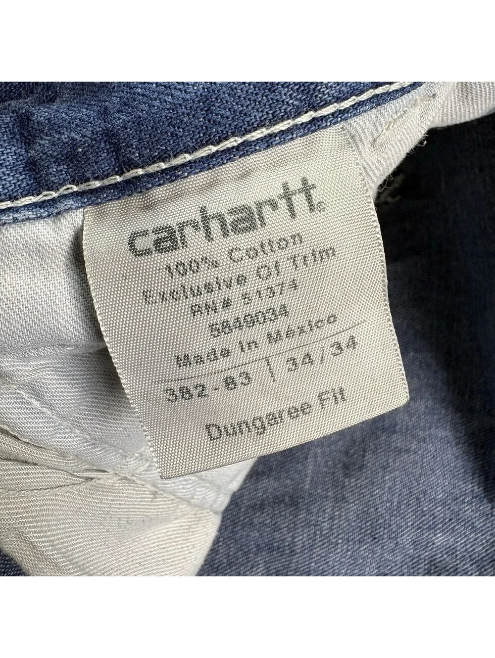 Vintage Carhartt Carpenter Denim Jeans Size 34 x 26 in. (Cut Cuffs) Dungaree Fit